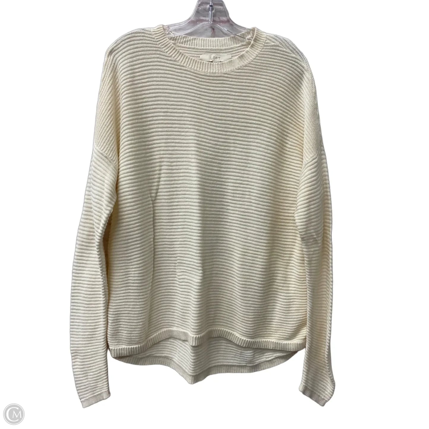 Sweater By Loft In Cream, Size: L