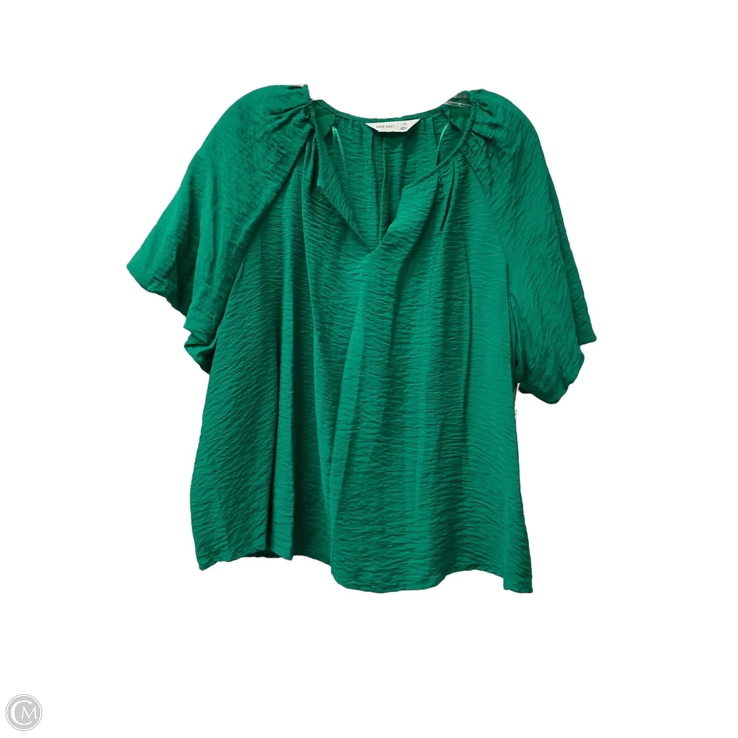 Top Short Sleeve By Nine West In Green, Size: Xl