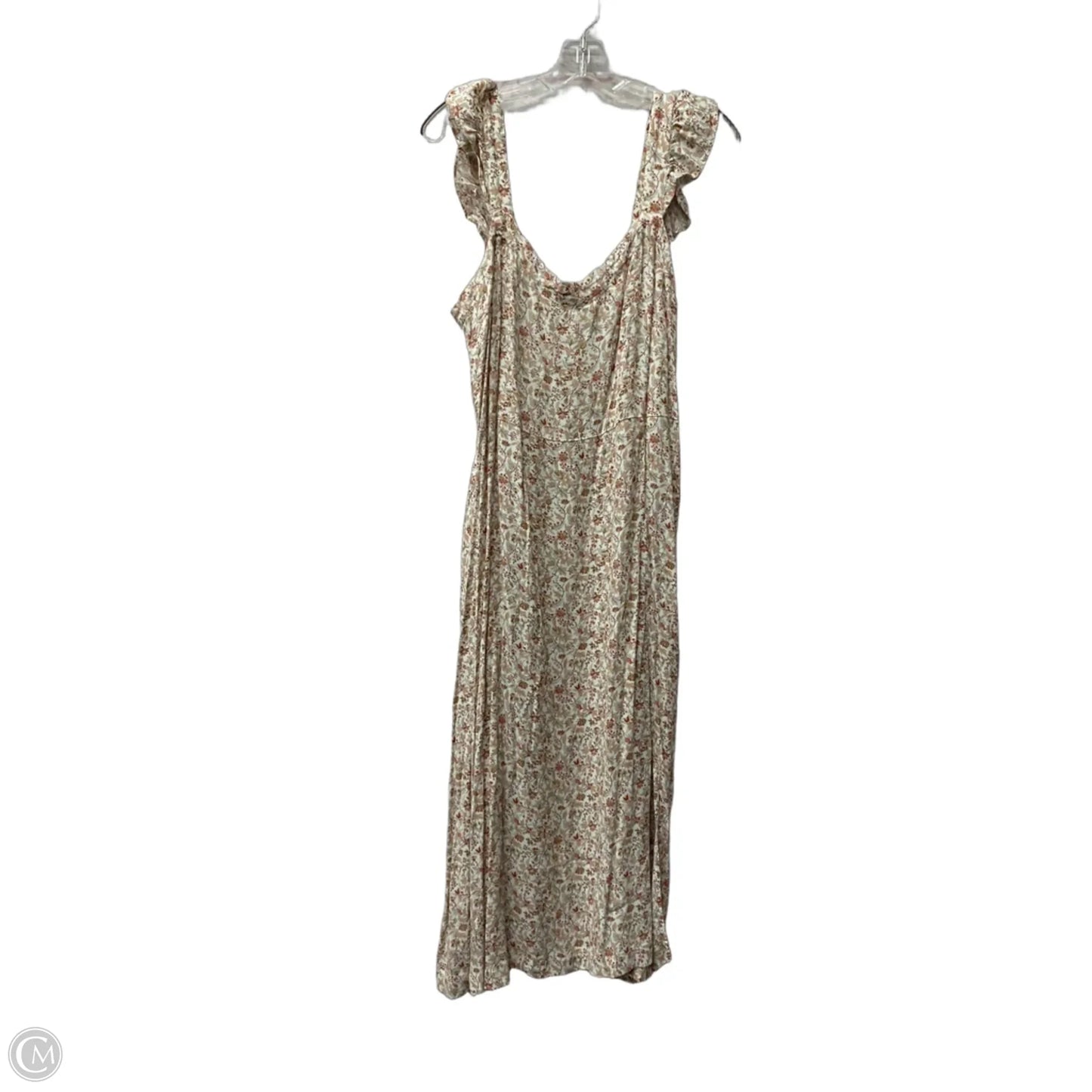 Dress Casual Midi By Loft In Red & Tan, Size: L