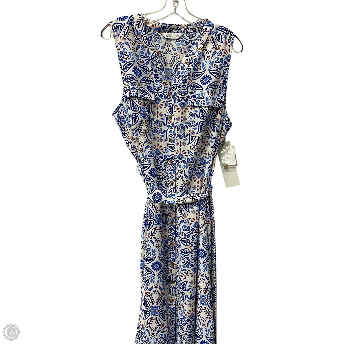 Dress Casual Short By Croft And Barrow In Blue & White, Size: 1x