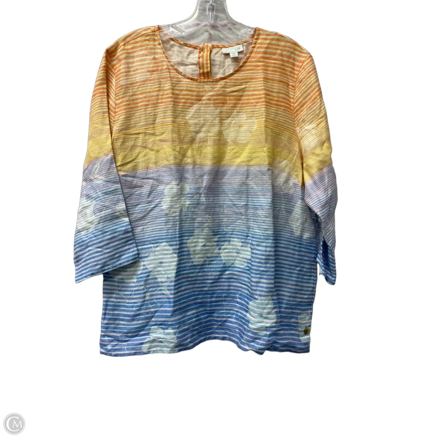 Top 3/4 Sleeve By J. Jill In Orange & Yellow, Size: Lp