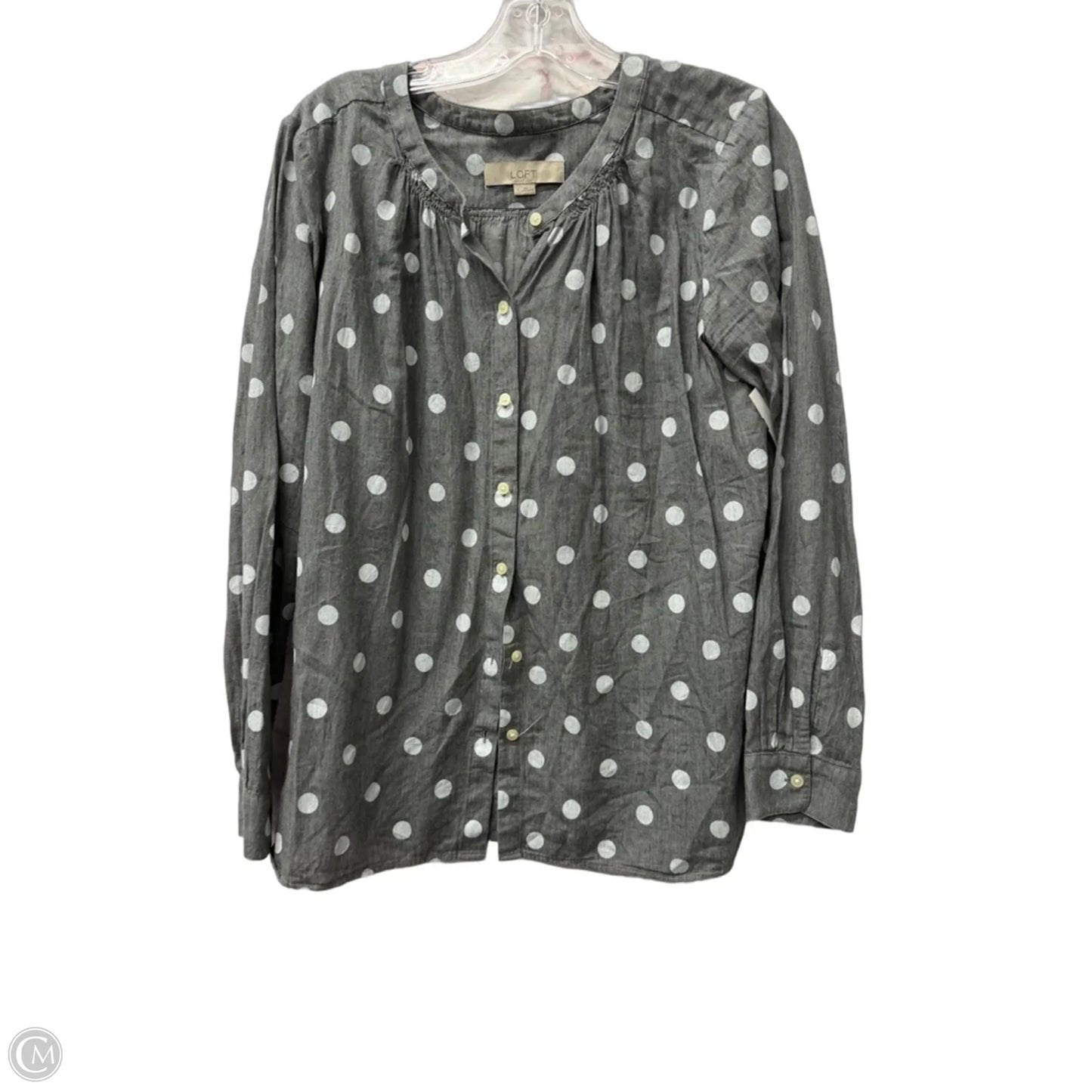 Top Long Sleeve By Loft In Grey, Size: S