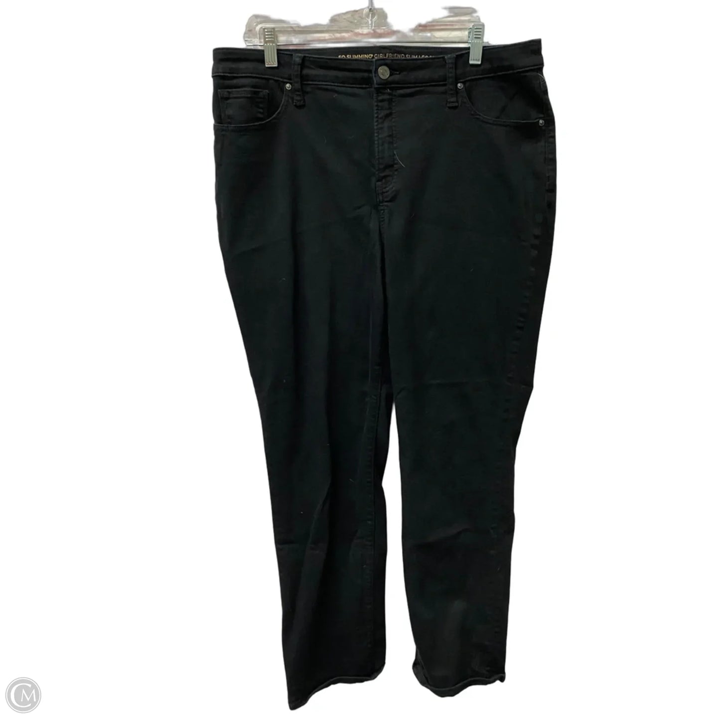 Jeans Straight By Chicos In Black Denim, Size: 14