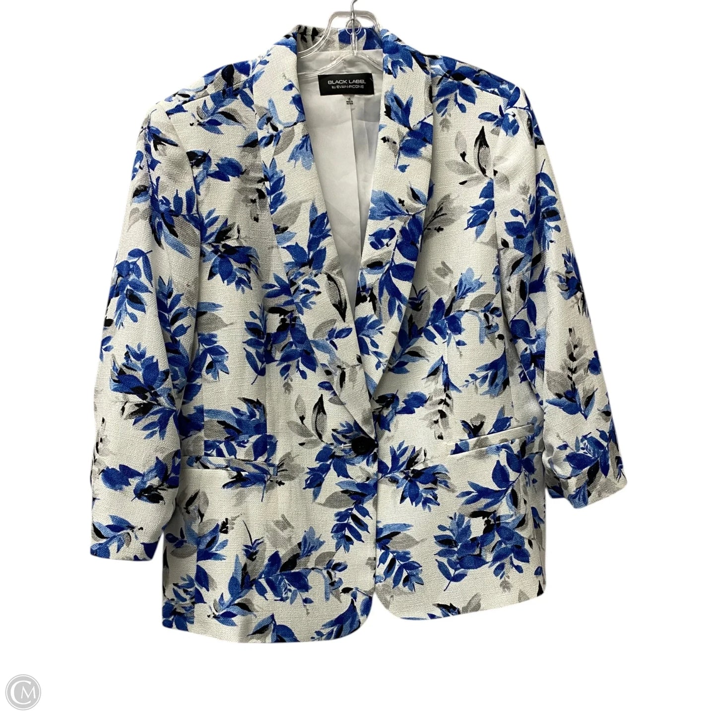 Blazer By Evan-picone In Blue & White, Size: 1x