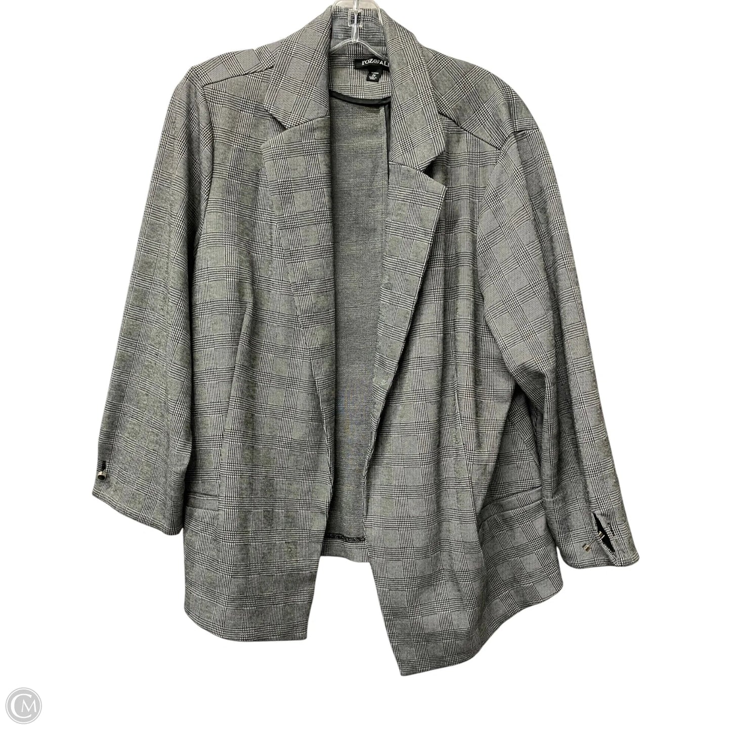 Blazer By Roz And Ali In Grey, Size: 2x