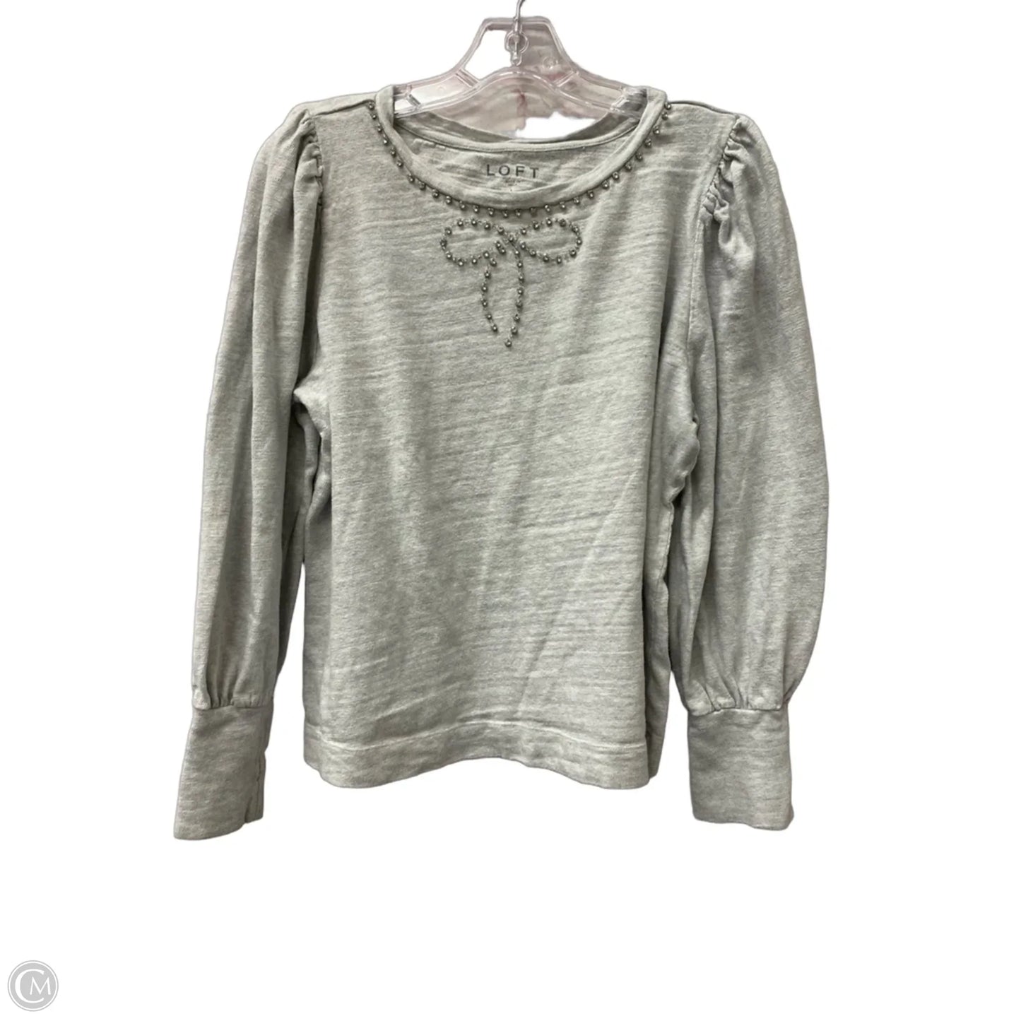 Top Long Sleeve By Loft In Grey, Size: L