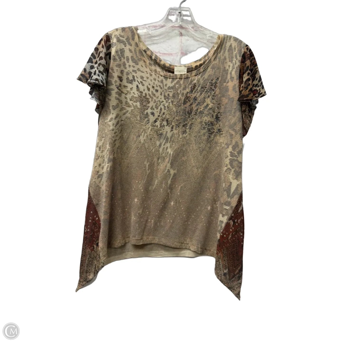Top Short Sleeve By Chicos In Brown, Size: M