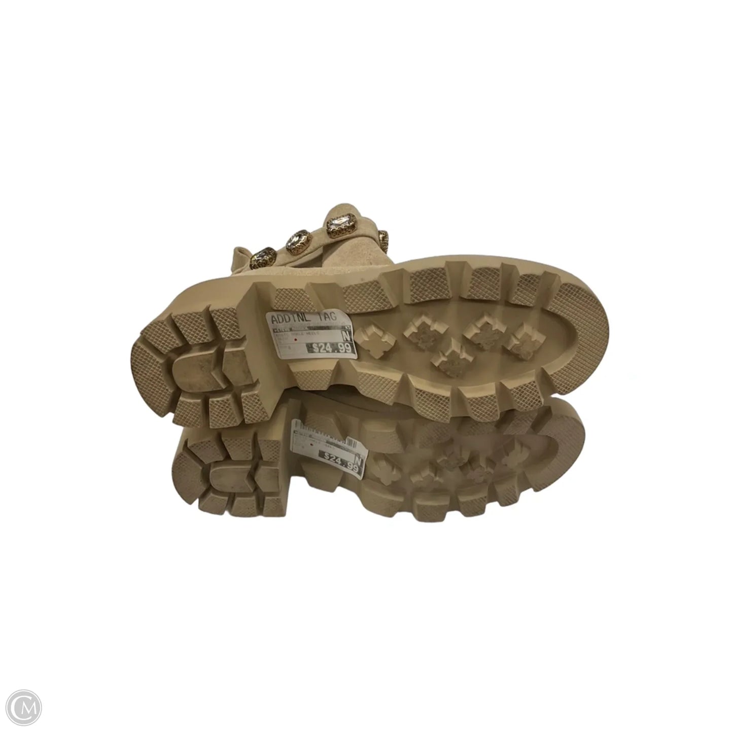 Boots Ankle Heels By Steve Madden In Beige, Size: 8