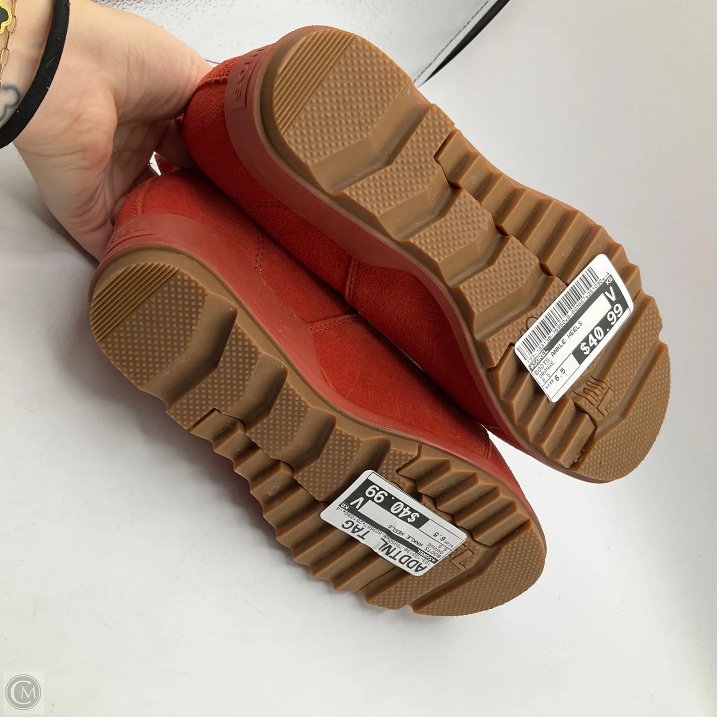 Boots Ankle Heels By Sorel In Orange, Size: 6.5