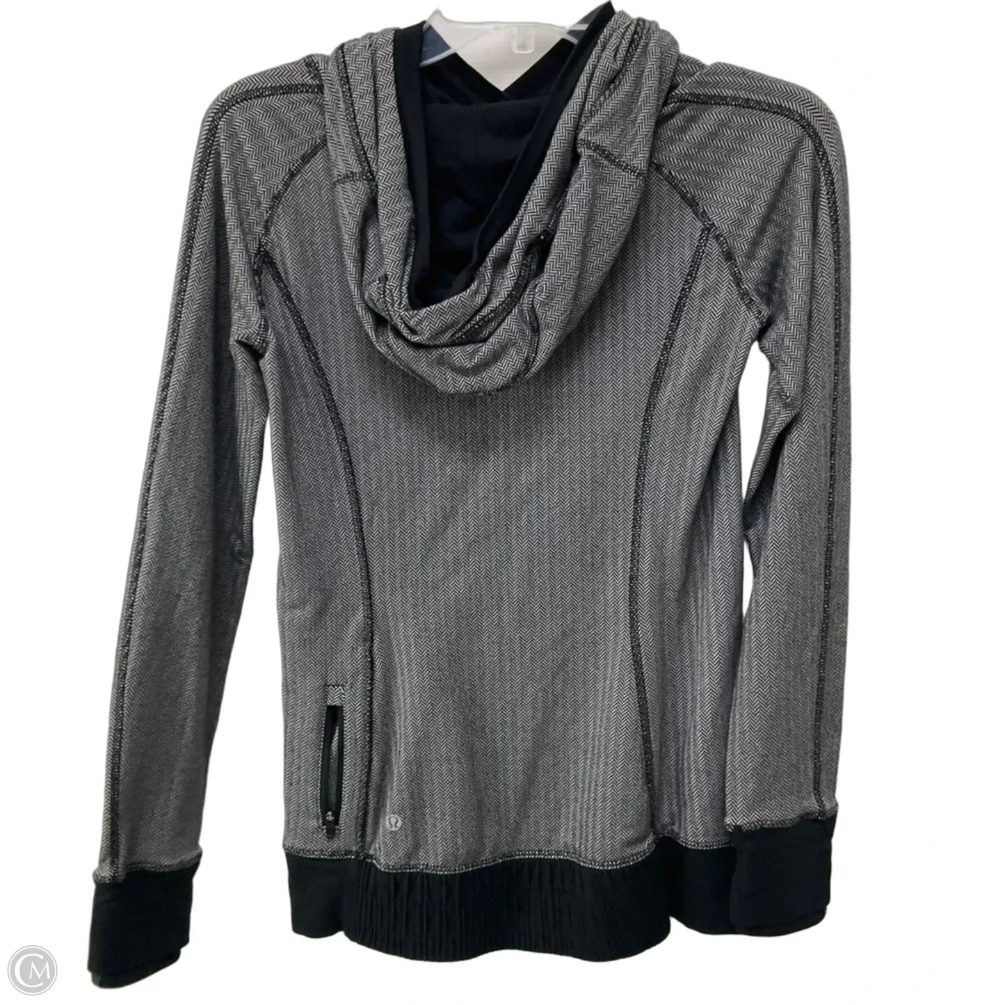 Athletic Top Long Sleeve Hoodie By Lululemon In Grey, Size: 4
