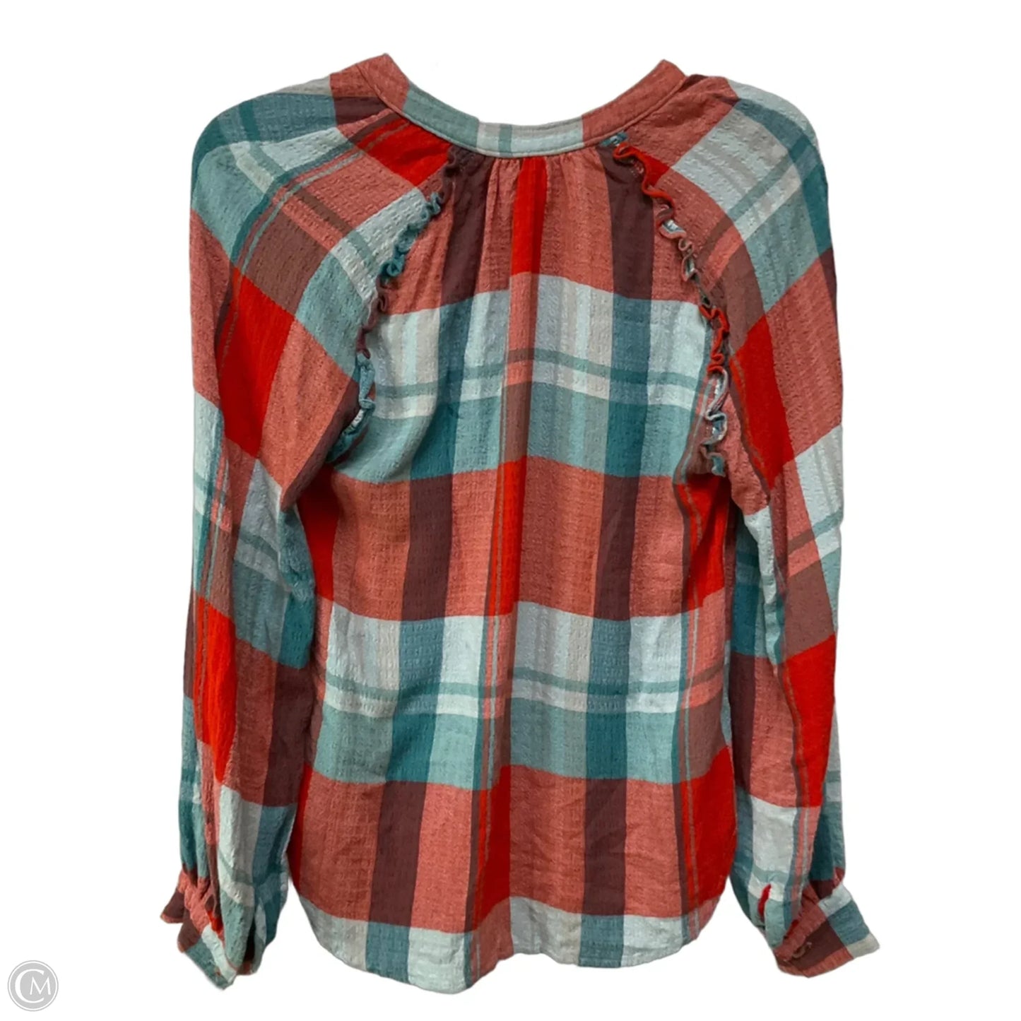 Top Long Sleeve By Pilcro In Checkered Pattern, Size: Xxs