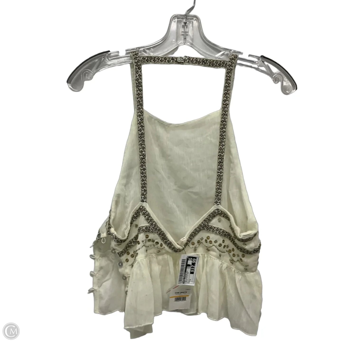 Top Sleeveless By Free People In Cream & Silver, Size: S