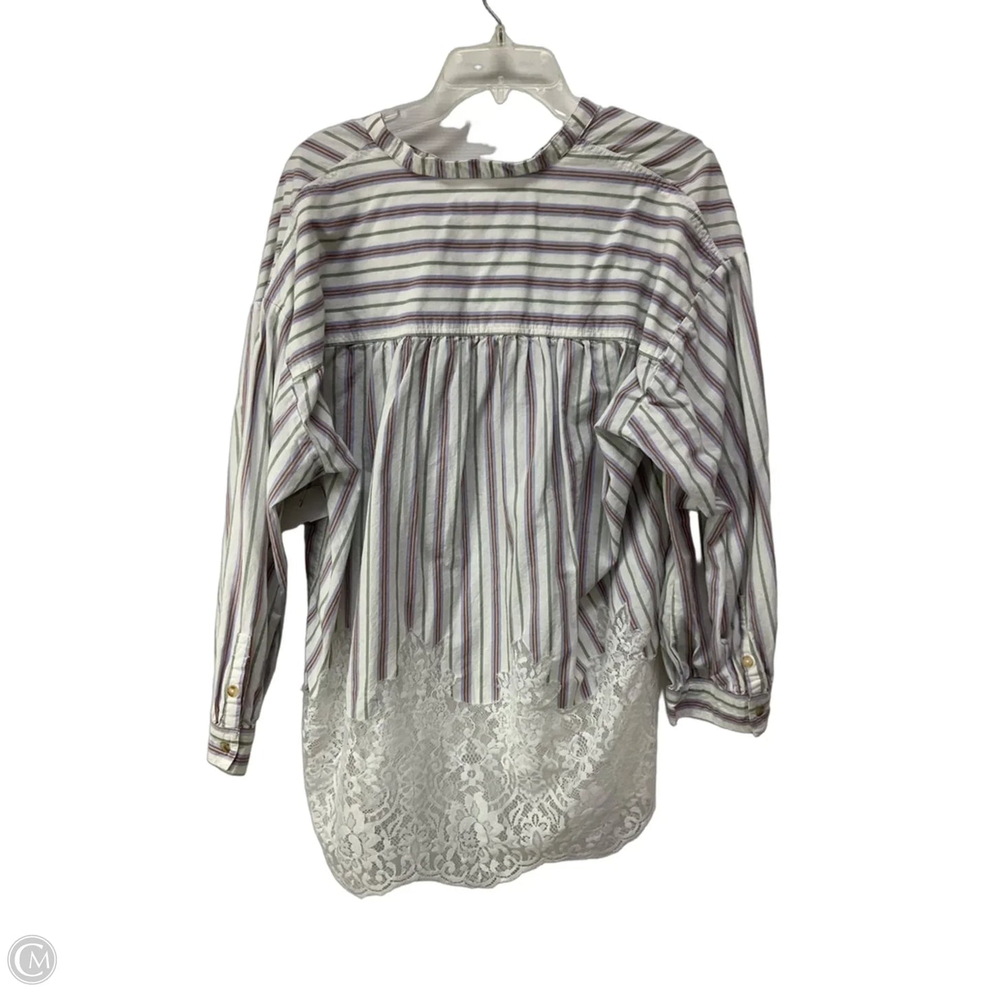 Top Long Sleeve By Pilcro In Striped Pattern, Size: L