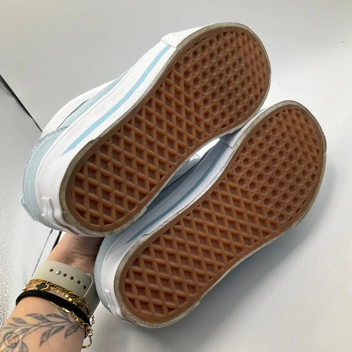 Shoes Sneakers Platform By Vans In Blue, Size: 7