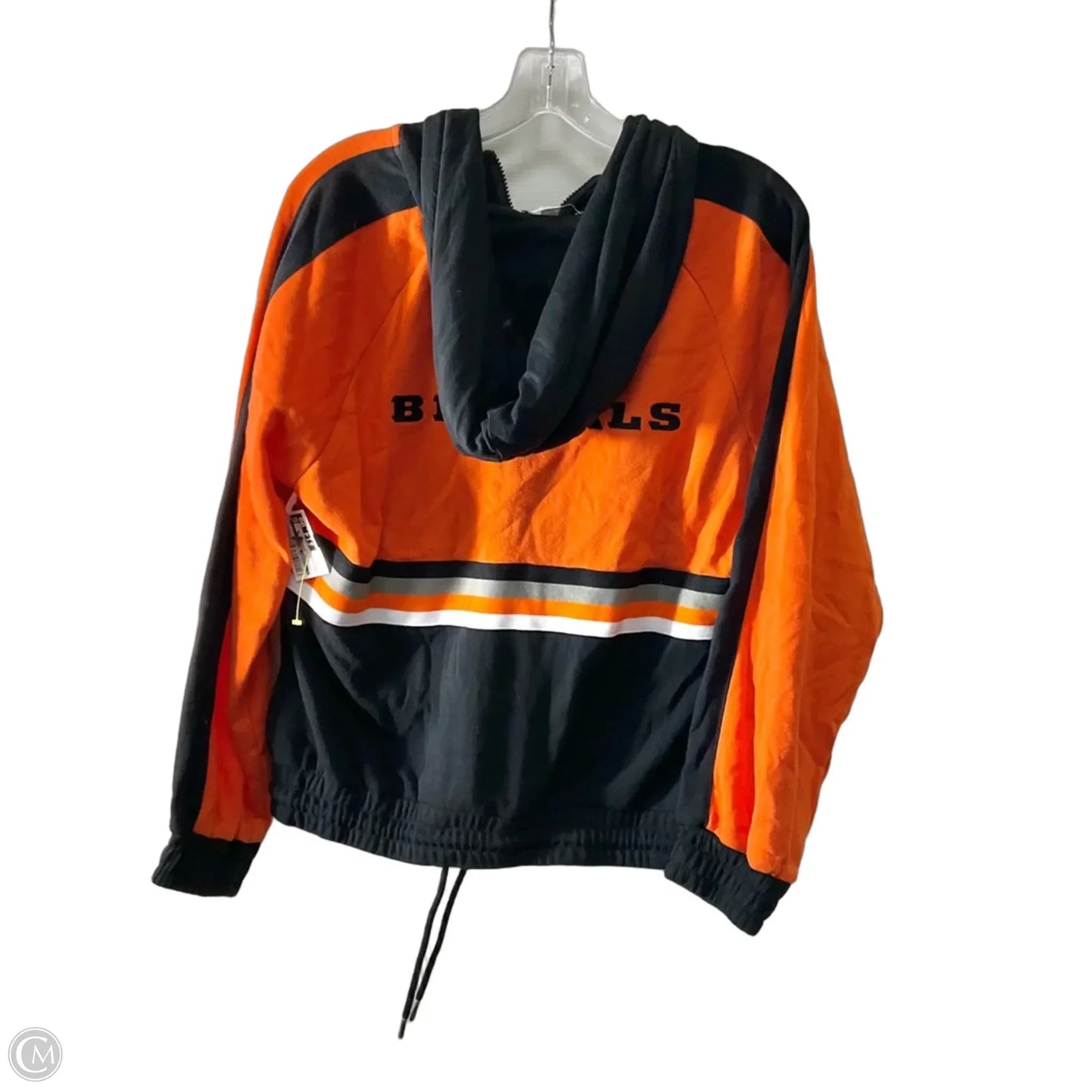Sweatshirt Hoodie By Clothes Mentor In Black & Orange, Size: M