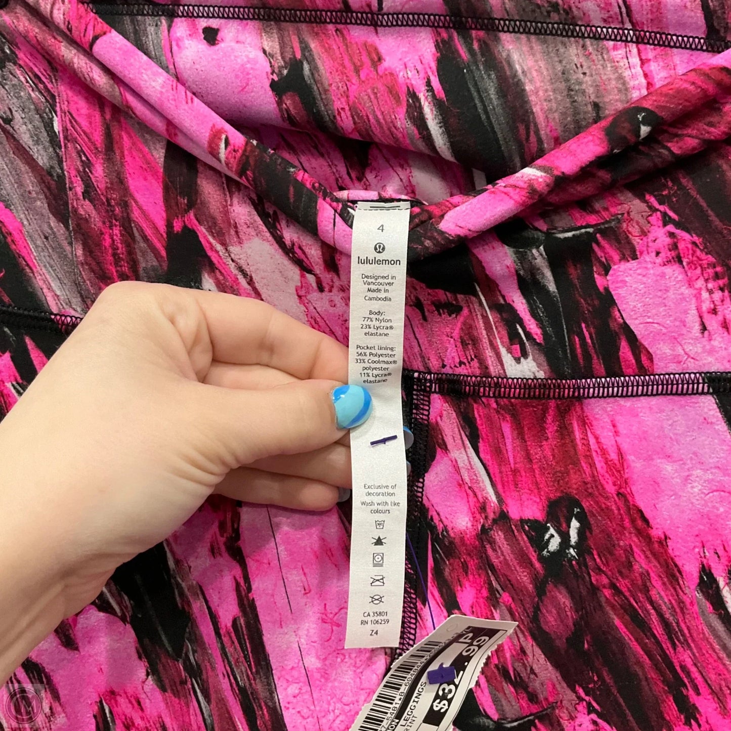 Athletic Leggings By Lululemon In Tie Dye Print, Size: 4