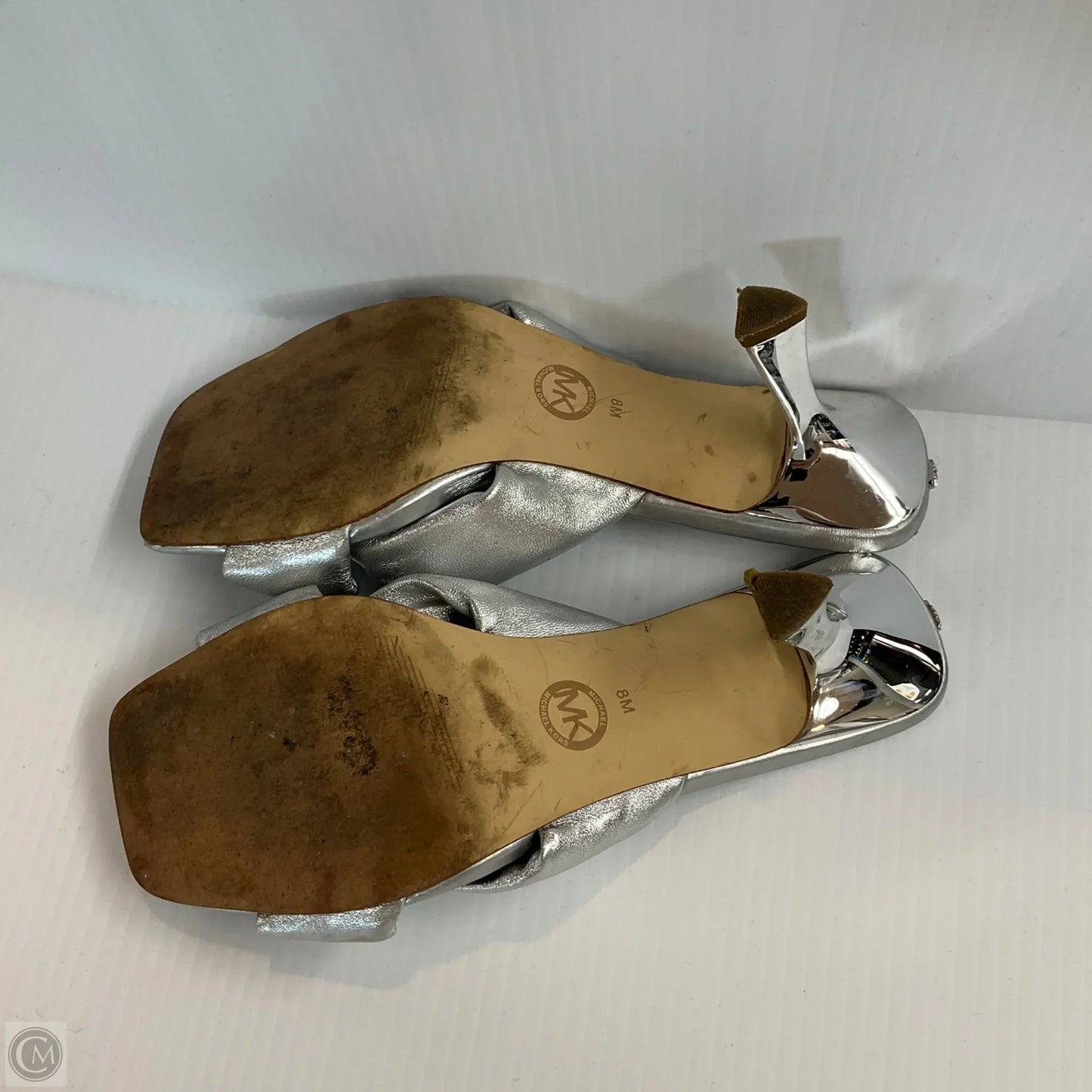 Shoes Designer By Michael Kors In Silver, Size: 8