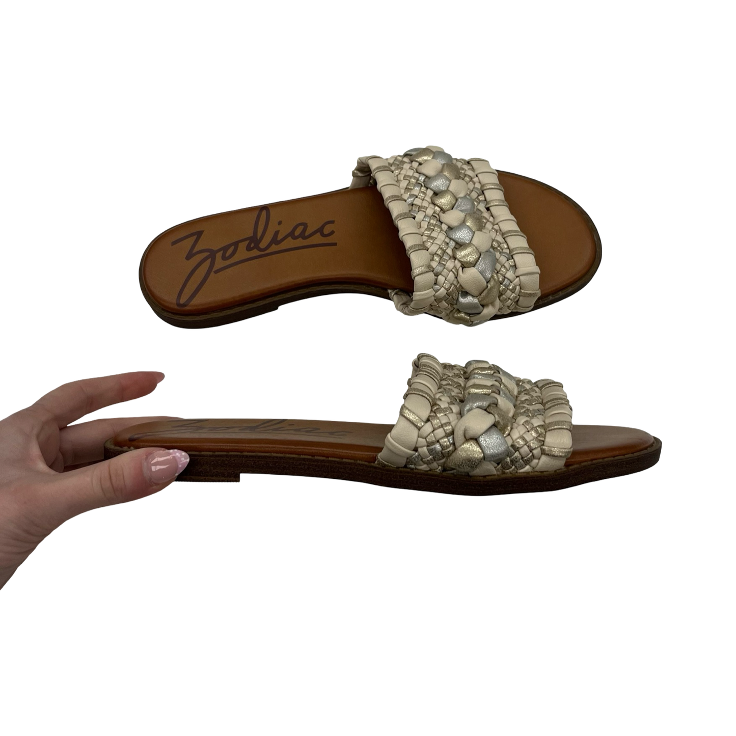 Sandals Flats By Zodiac In Brown, Size:7
