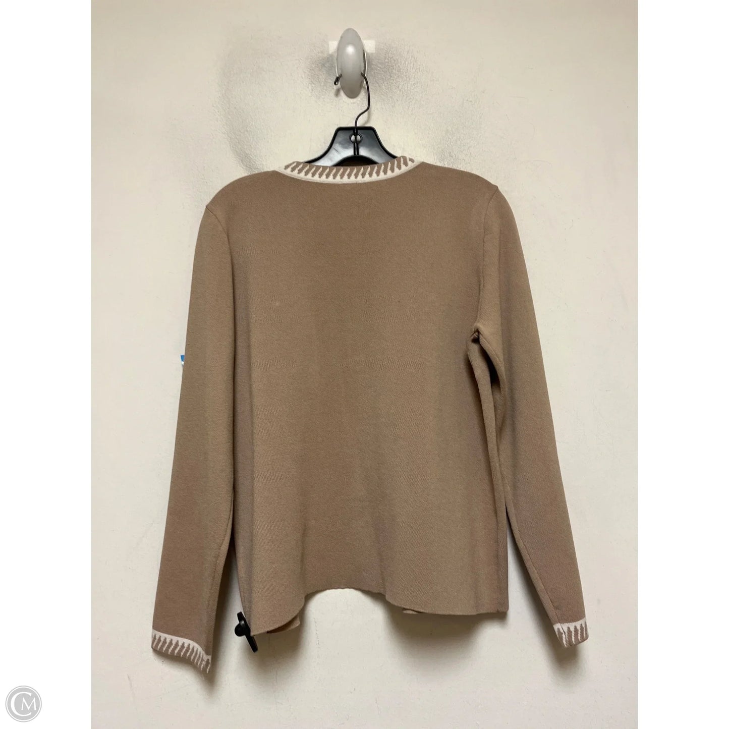 Sweater Cardigan By Anne Klein In Tan, Size: M