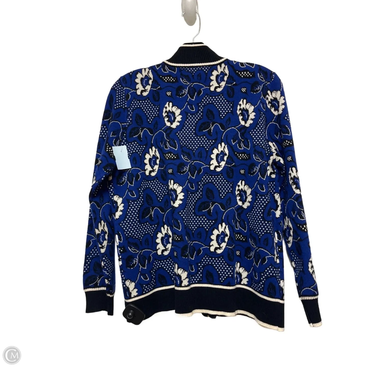 Sweater Cardigan By Anne Klein In Black & Blue, Size: S