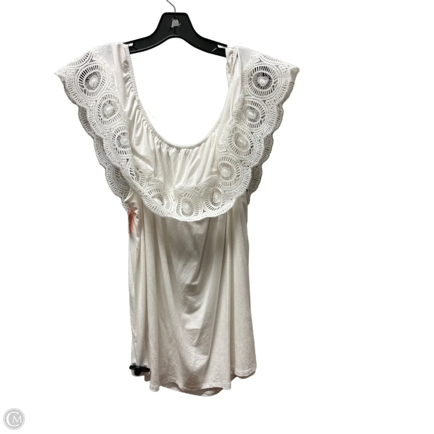 Top Short Sleeve By Adrianna Papell In White, Size: 3x
