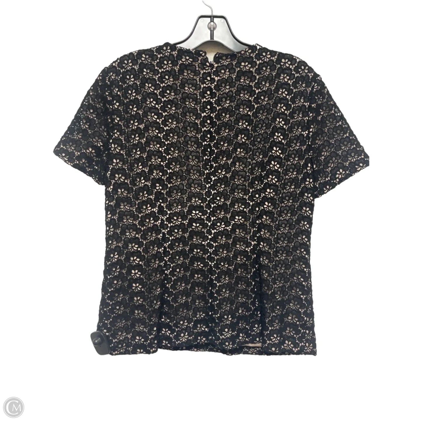 Top Short Sleeve Designer By Diane Von Furstenberg In Black, Size: M