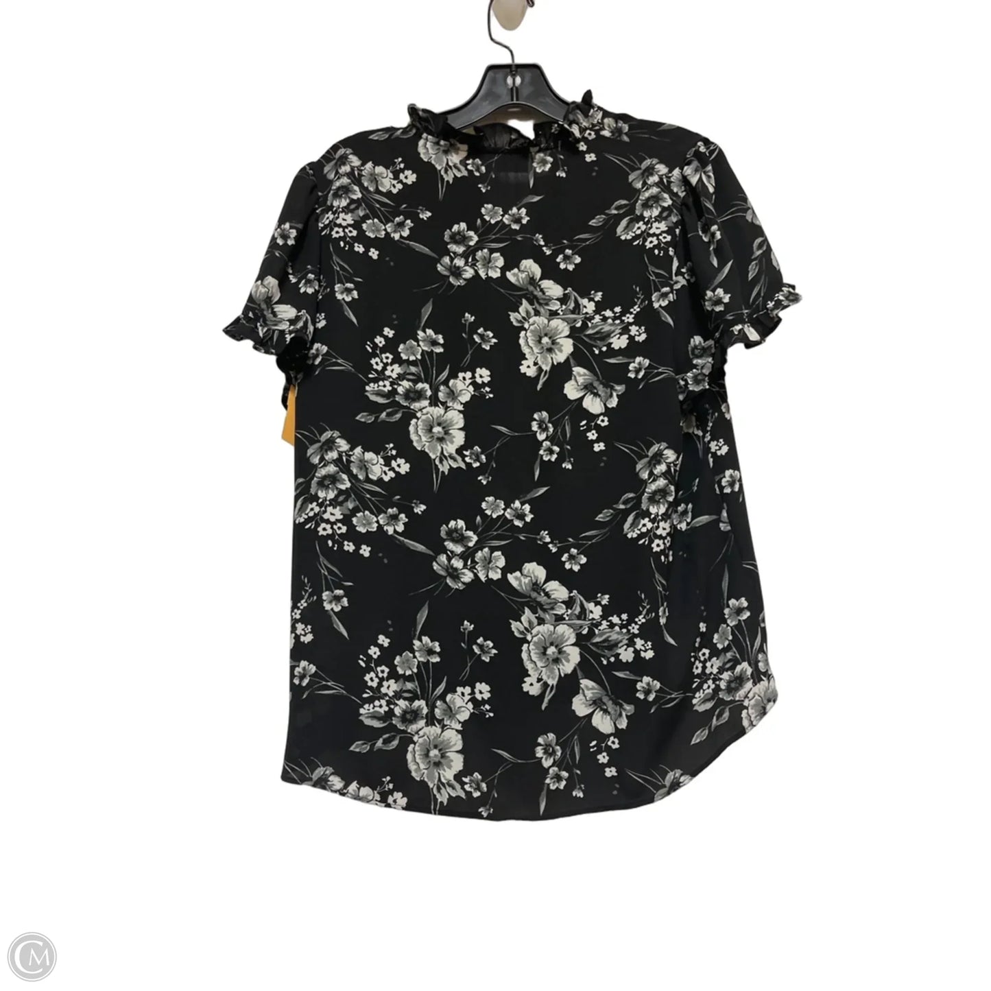Top Short Sleeve By Philosophy In Black & Grey, Size: M