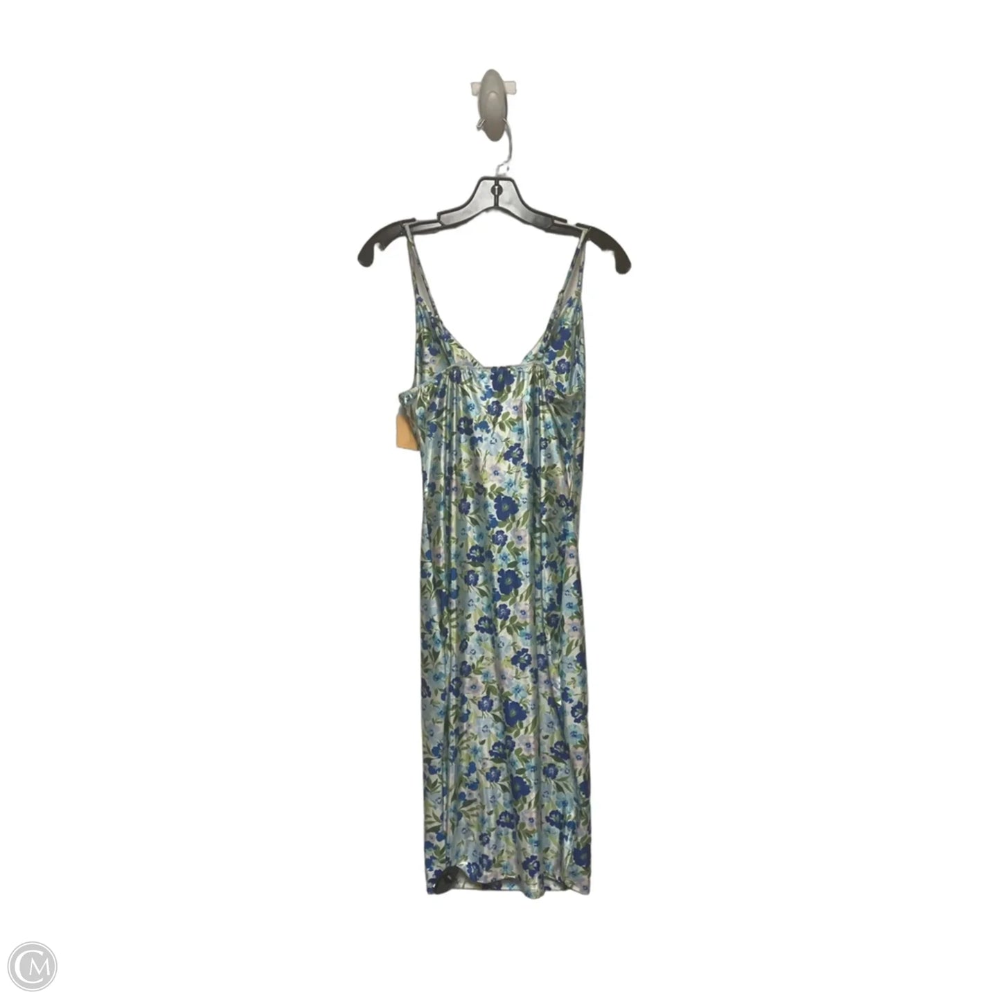 Dress Casual Midi By Iris In Blue & Green, Size: L