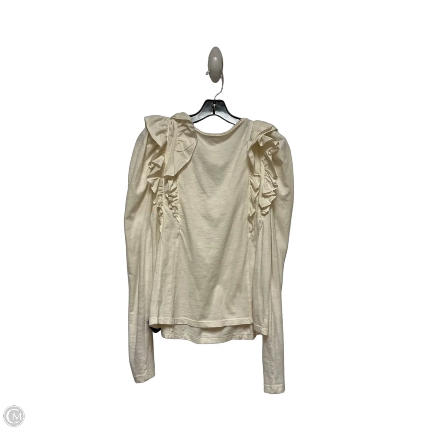 Top Long Sleeve By Anthropologie In Cream, Size: M
