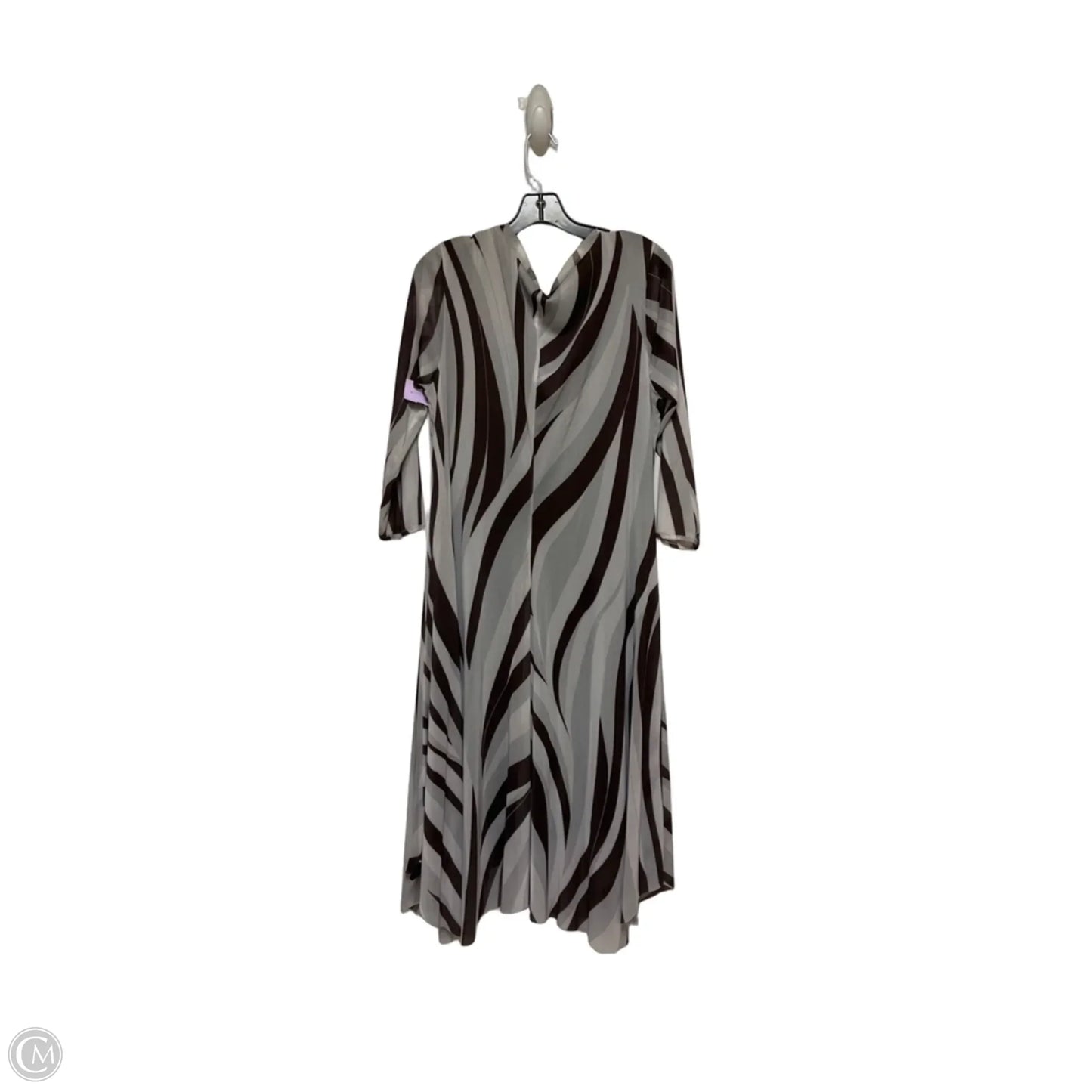 Dress Casual Midi By T Tahari In Brown & Grey, Size: L