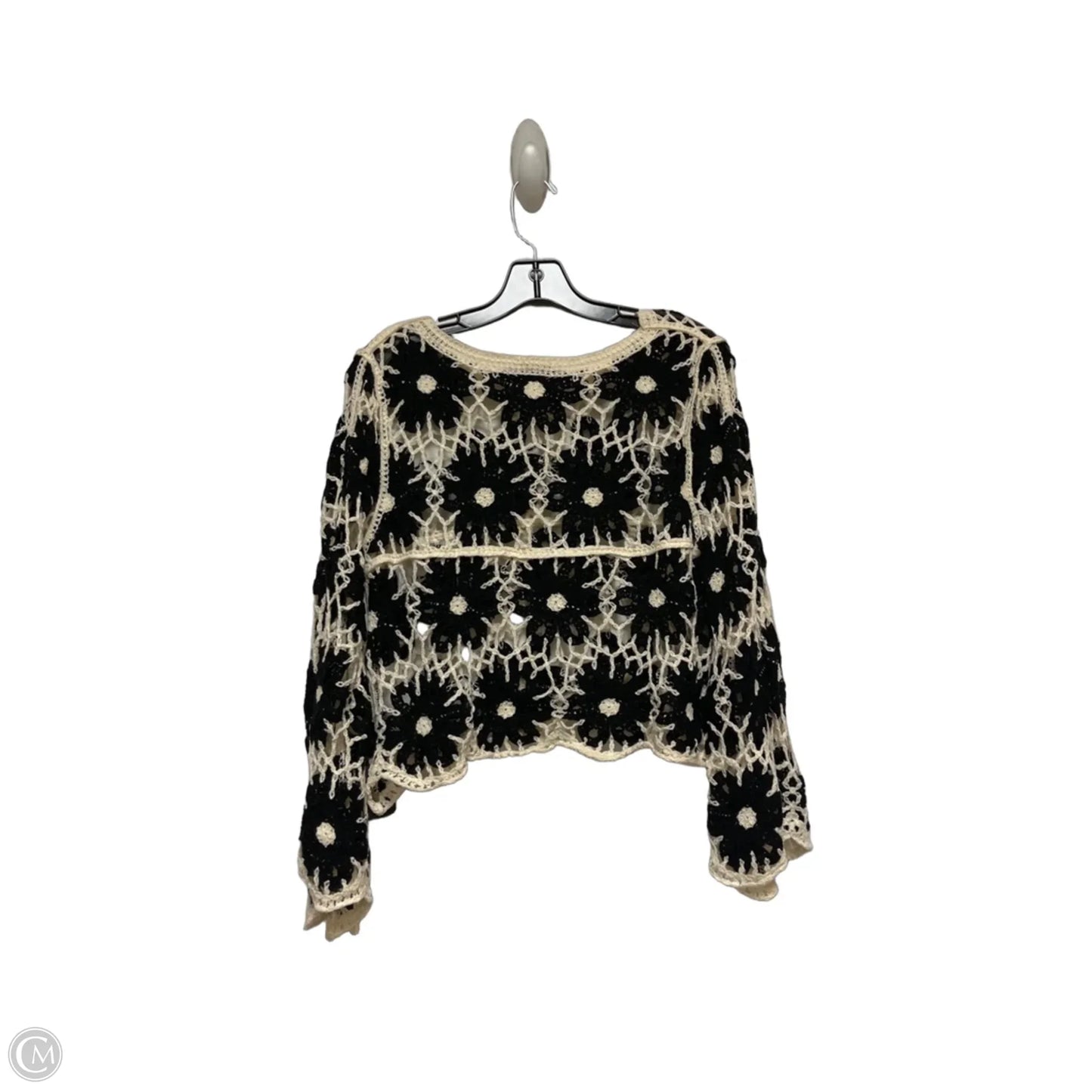 Sweater By Pol In Black & Cream, Size: Osfm