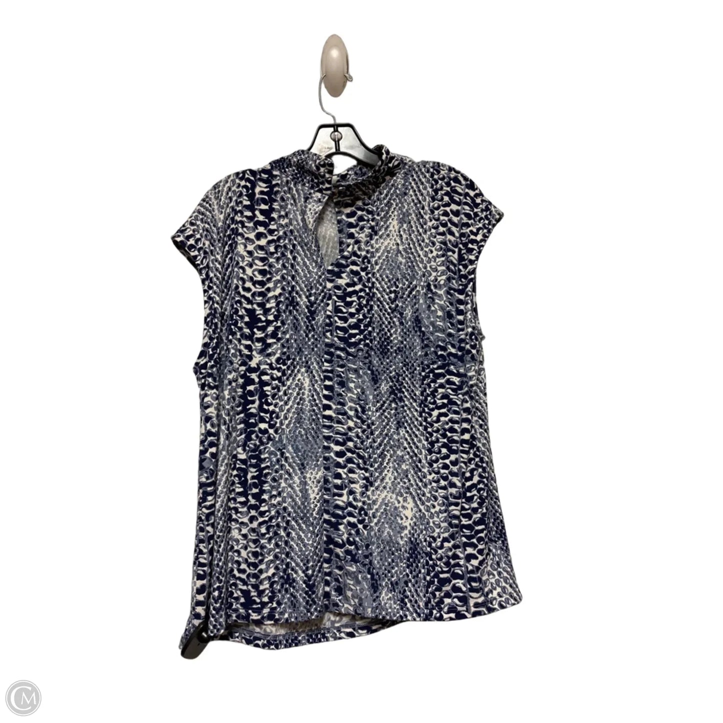 Top Short Sleeve By Tahari In Blue, Size: Xl