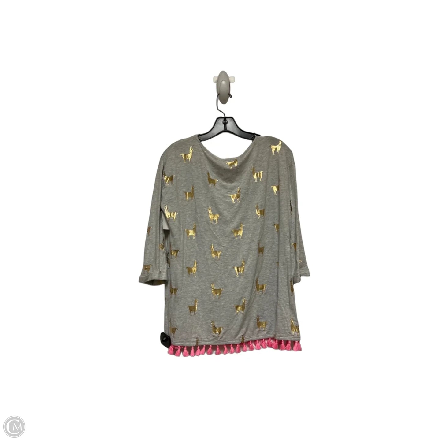 Top Long Sleeve Designer By Lilly Pulitzer In Gold & Grey, Size: Xs