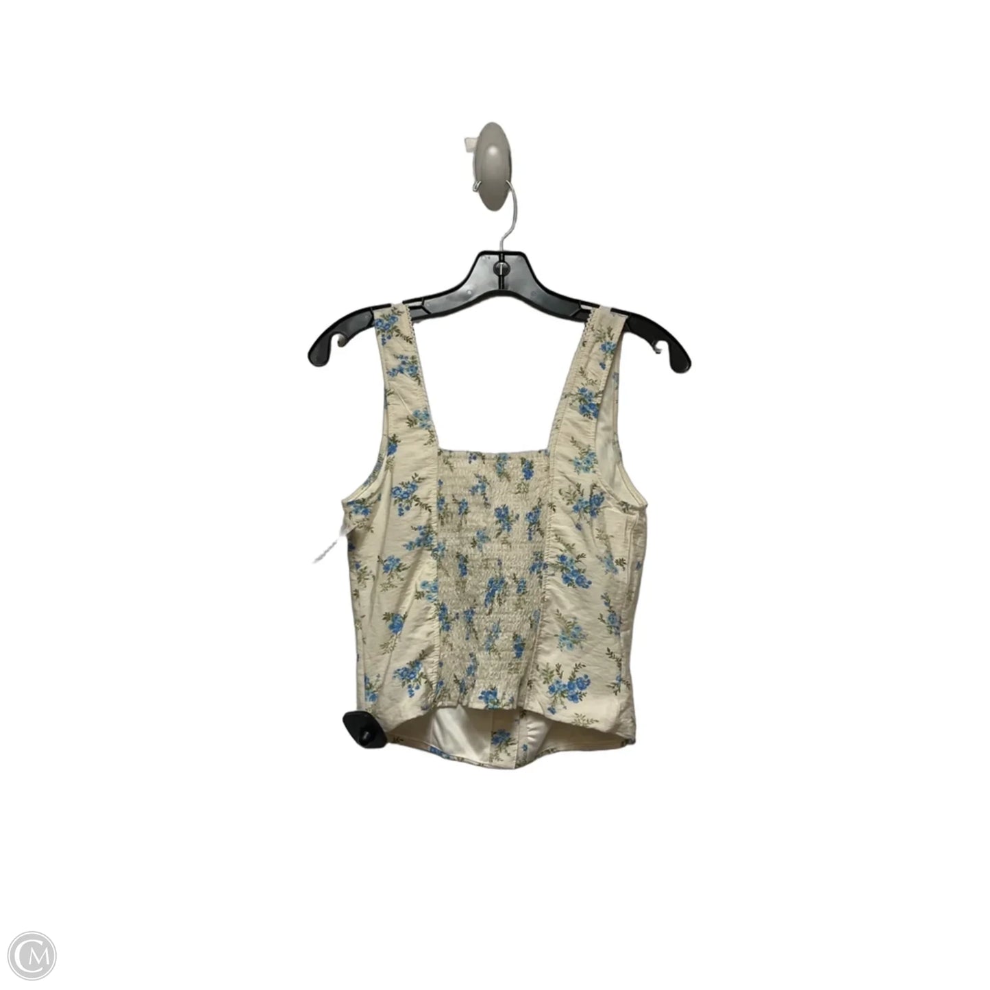 Top Sleeveless By Kirious In Blue & Cream, Size: S