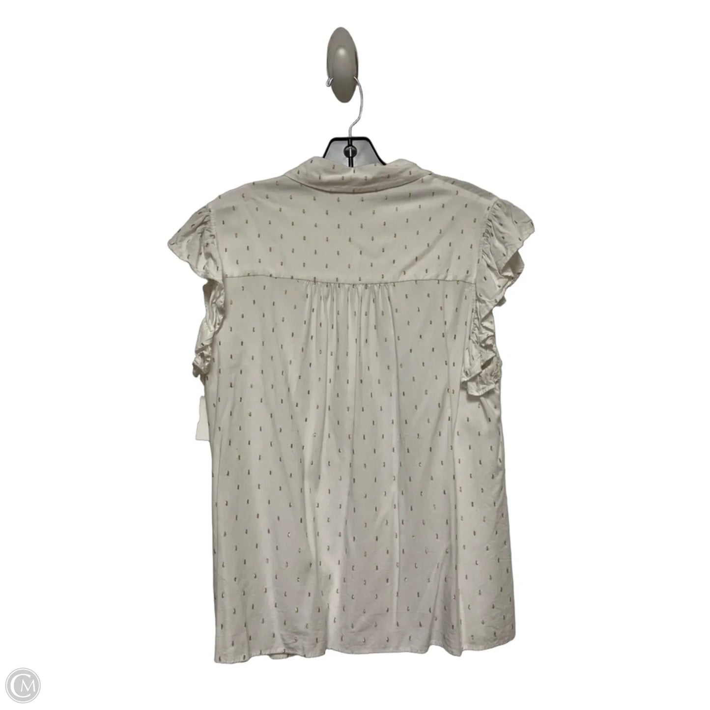Top Sleeveless Designer By Lilly Pulitzer In Gold & White, Size: L