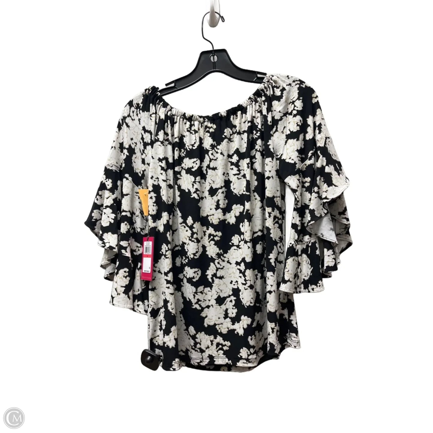 Top Short Sleeve By Vince Camuto In Black & White, Size: Xs