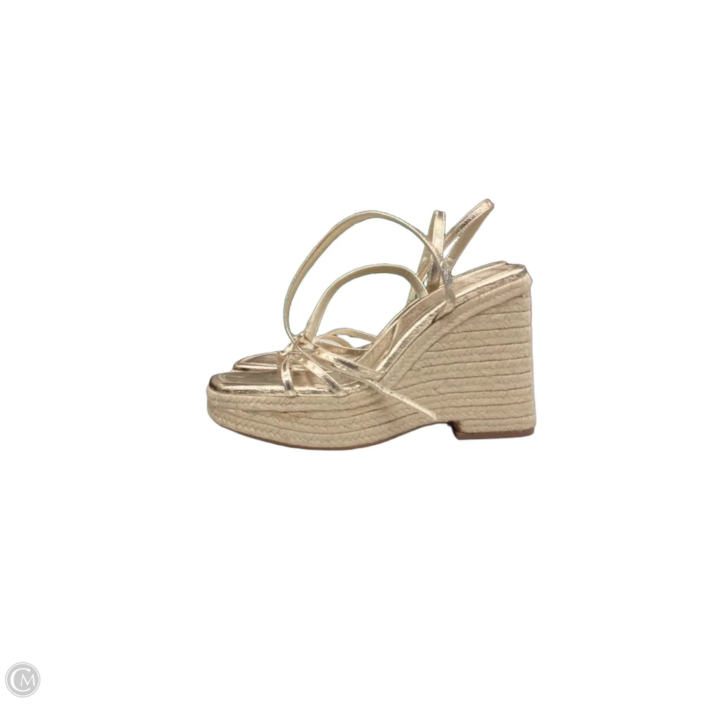 Sandals Heels Wedge By Zara In Gold, Size: 8.5