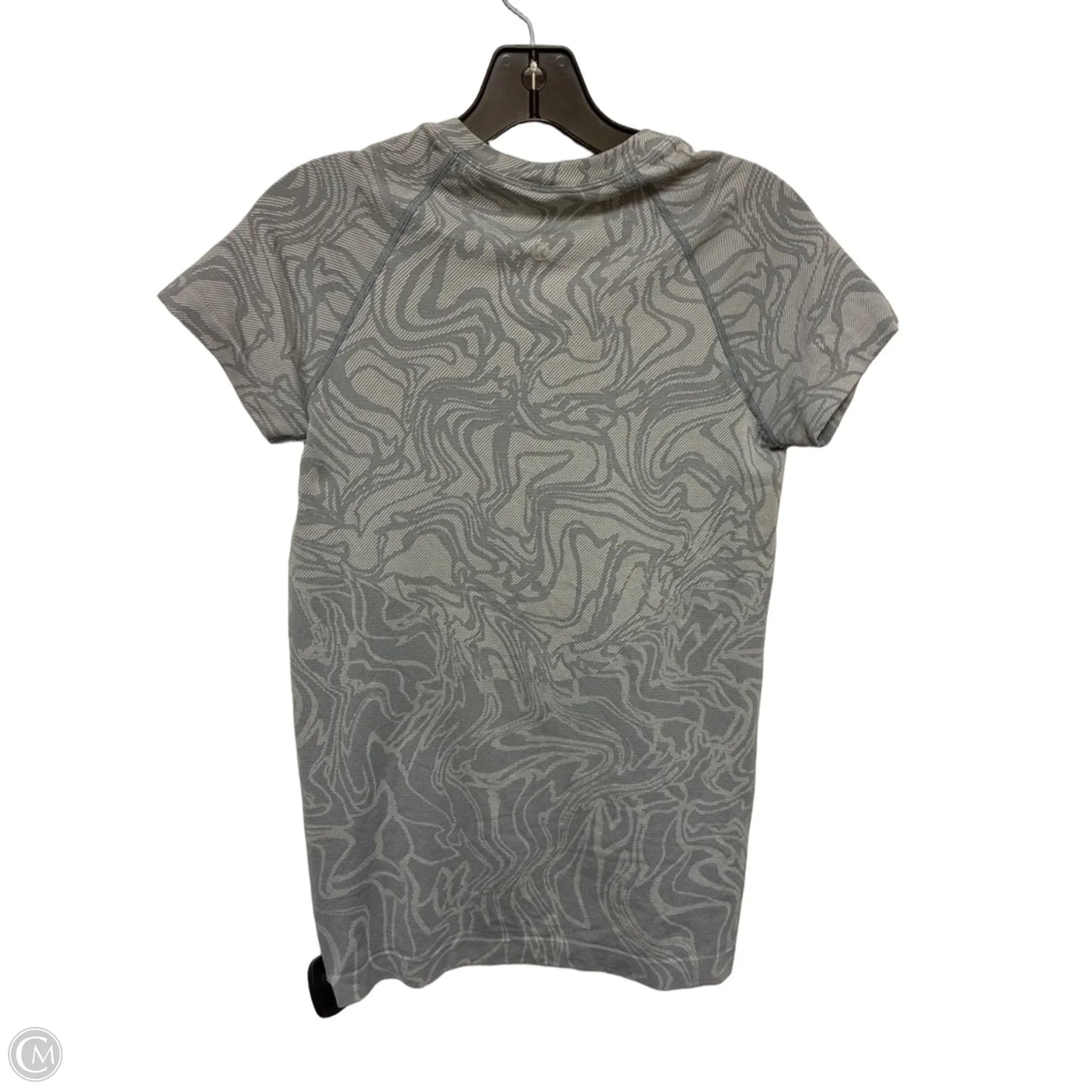 Athletic Top Short Sleeve By Lululemon In Grey, Size: 6