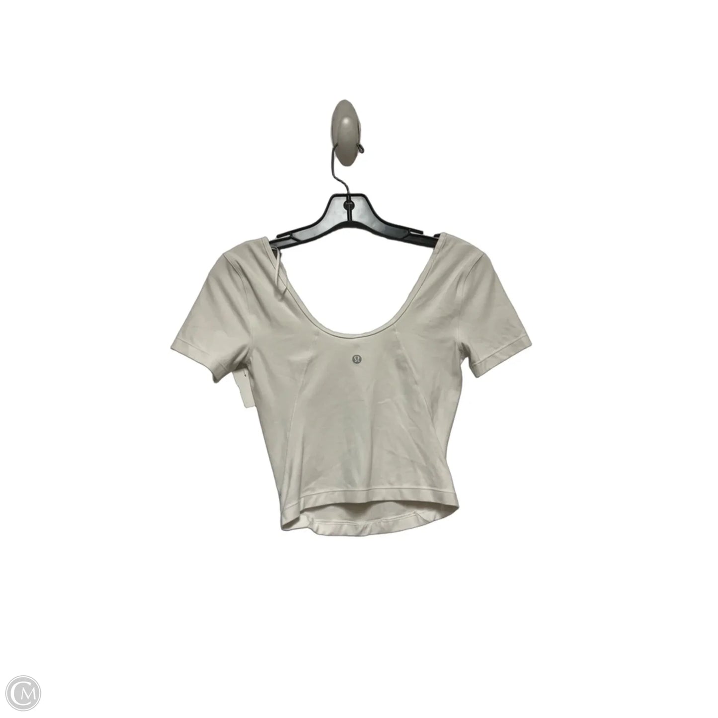 Athletic Top Short Sleeve By Lululemon In White, Size: 2