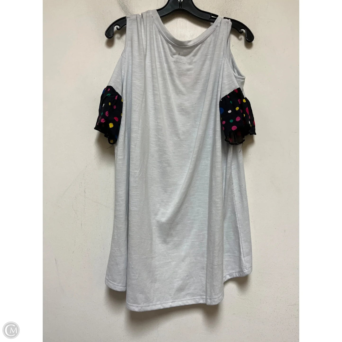 Top Short Sleeve By Disney In Grey & Pink, Size: 2x