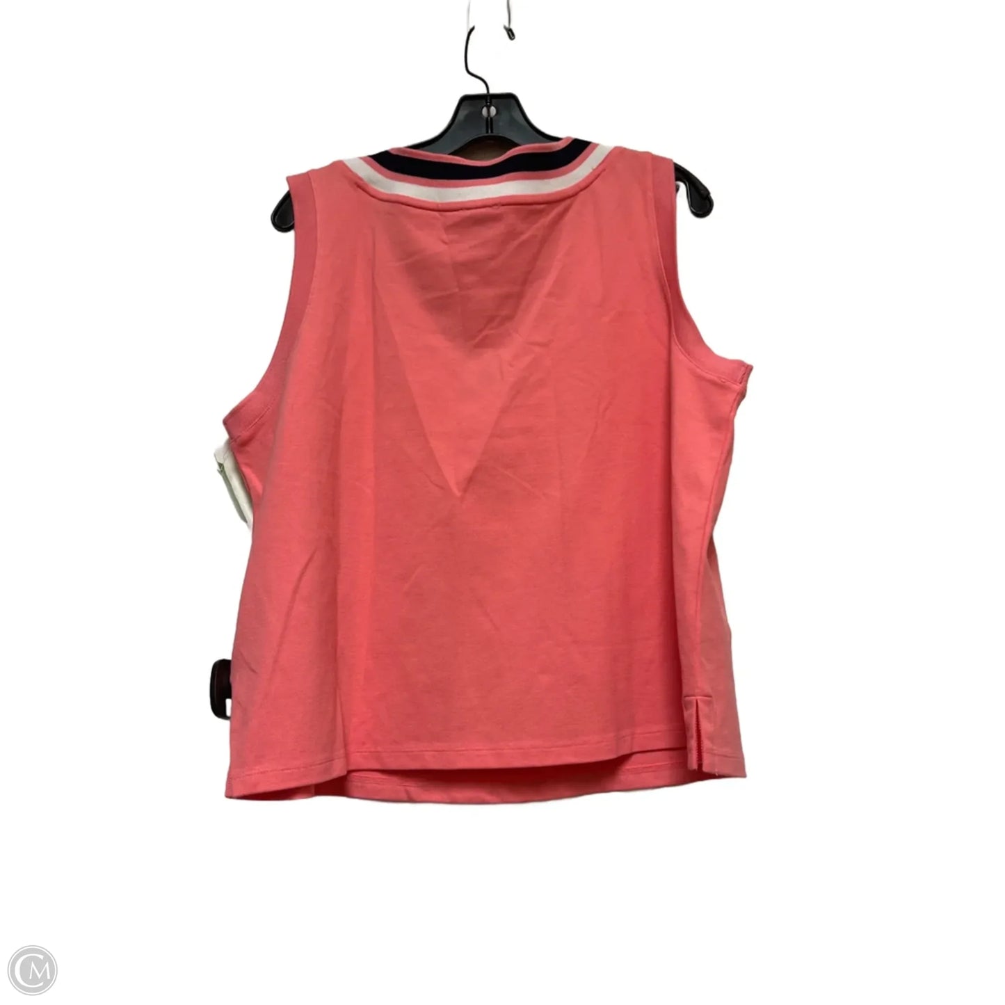 Top Sleeveless By Talbots In Pink & White, Size: Xl