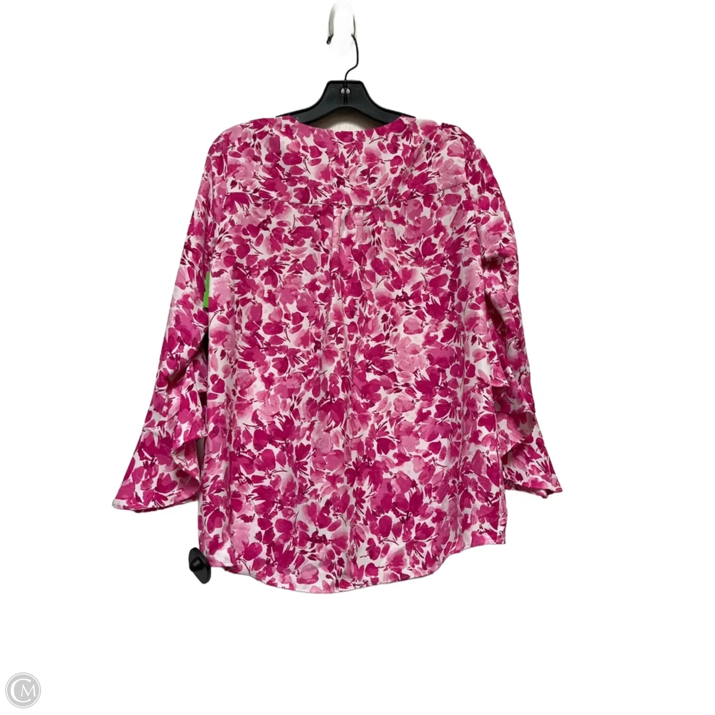 Top Long Sleeve By Vince Camuto In Pink & White, Size: Xs