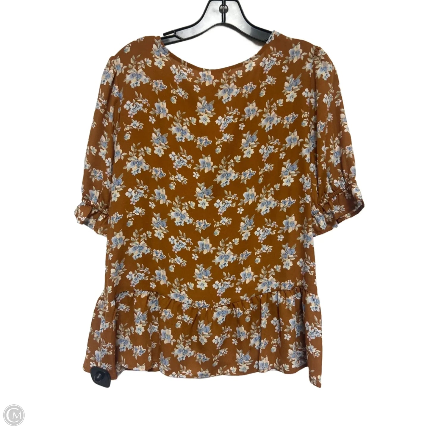 Top Short Sleeve By Pleione In Floral Print, Size: M