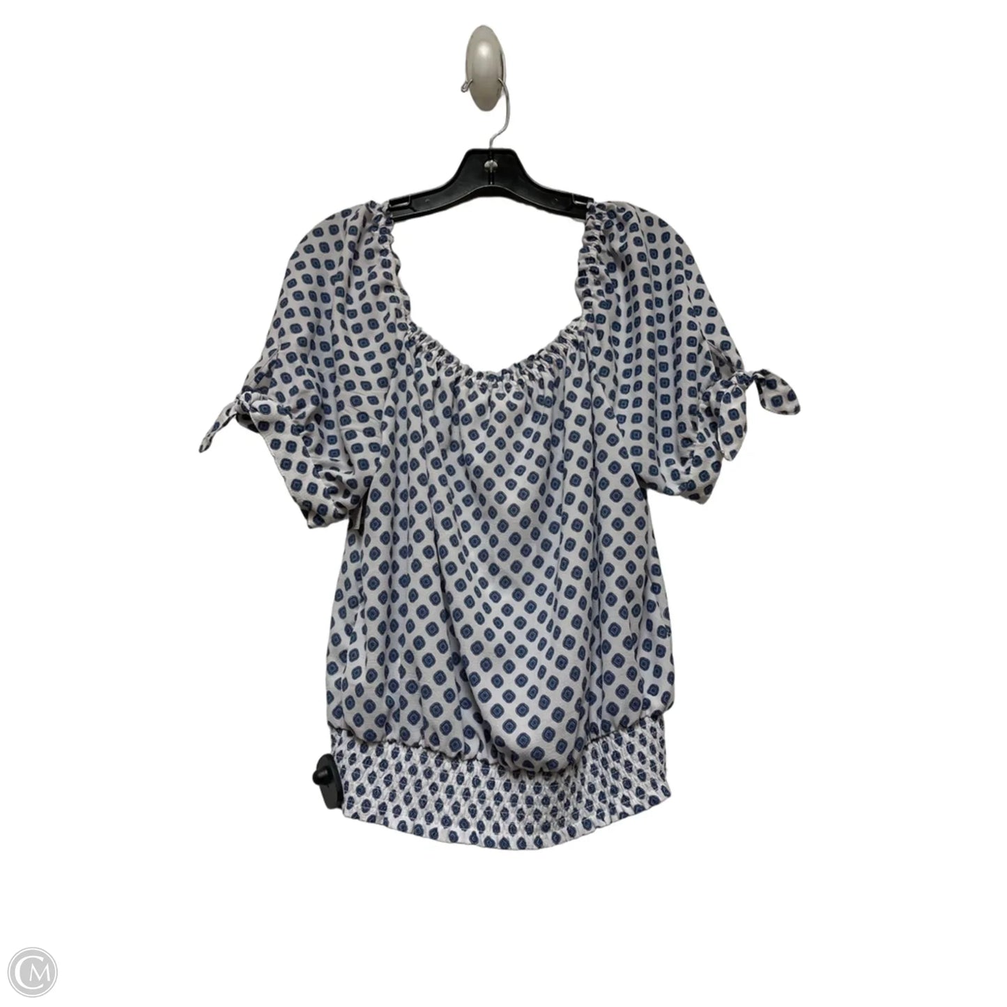 Top Short Sleeve By Michael By Michael Kors In Blue & White, Size: Xl