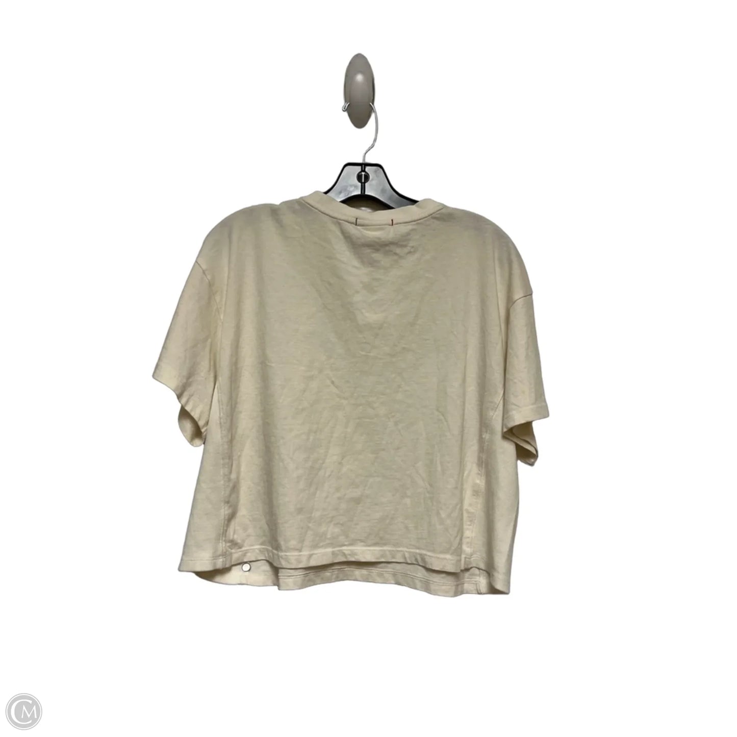 Athletic Top Short Sleeve By Champion In Cream, Size: M