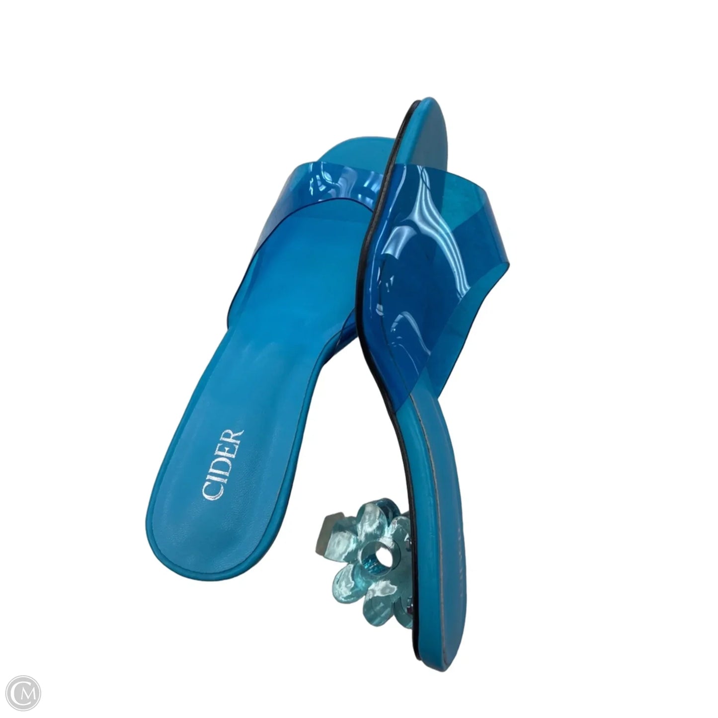 Sandals Heels Block By Cider In Blue, Size: 6.5