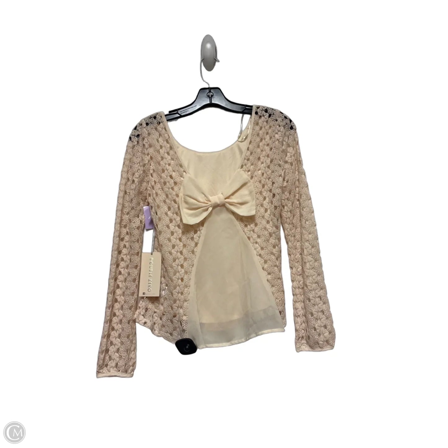 Top Long Sleeve By Double Zero In Cream, Size: S