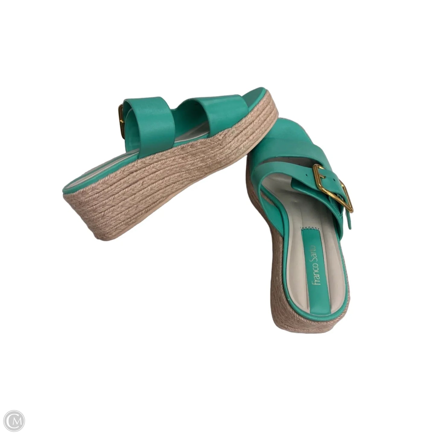 Sandals Heels Wedge By Franco Sarto In Aqua, Size: 7
