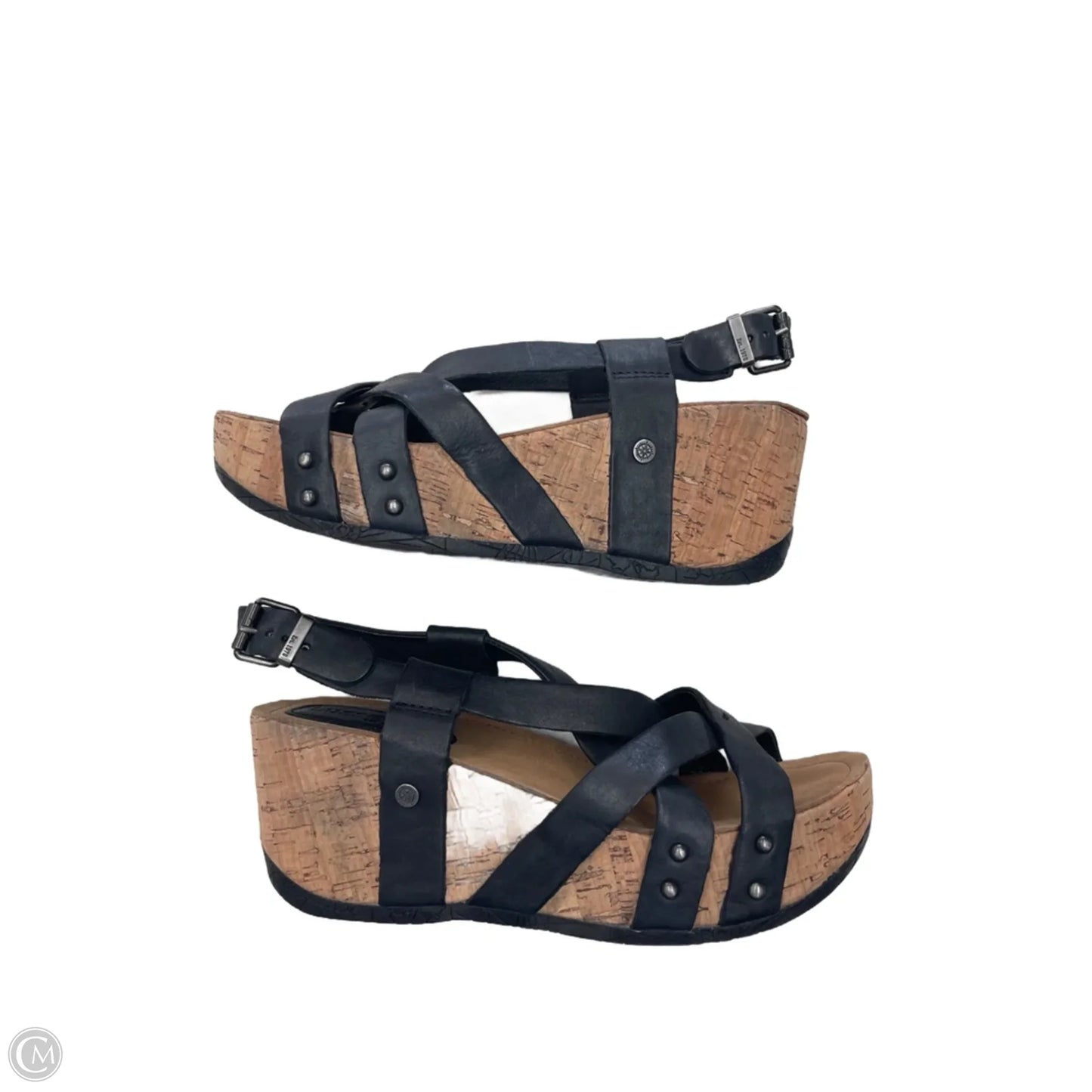 Sandals Heels Wedge By Bussola In Black, Size: 8