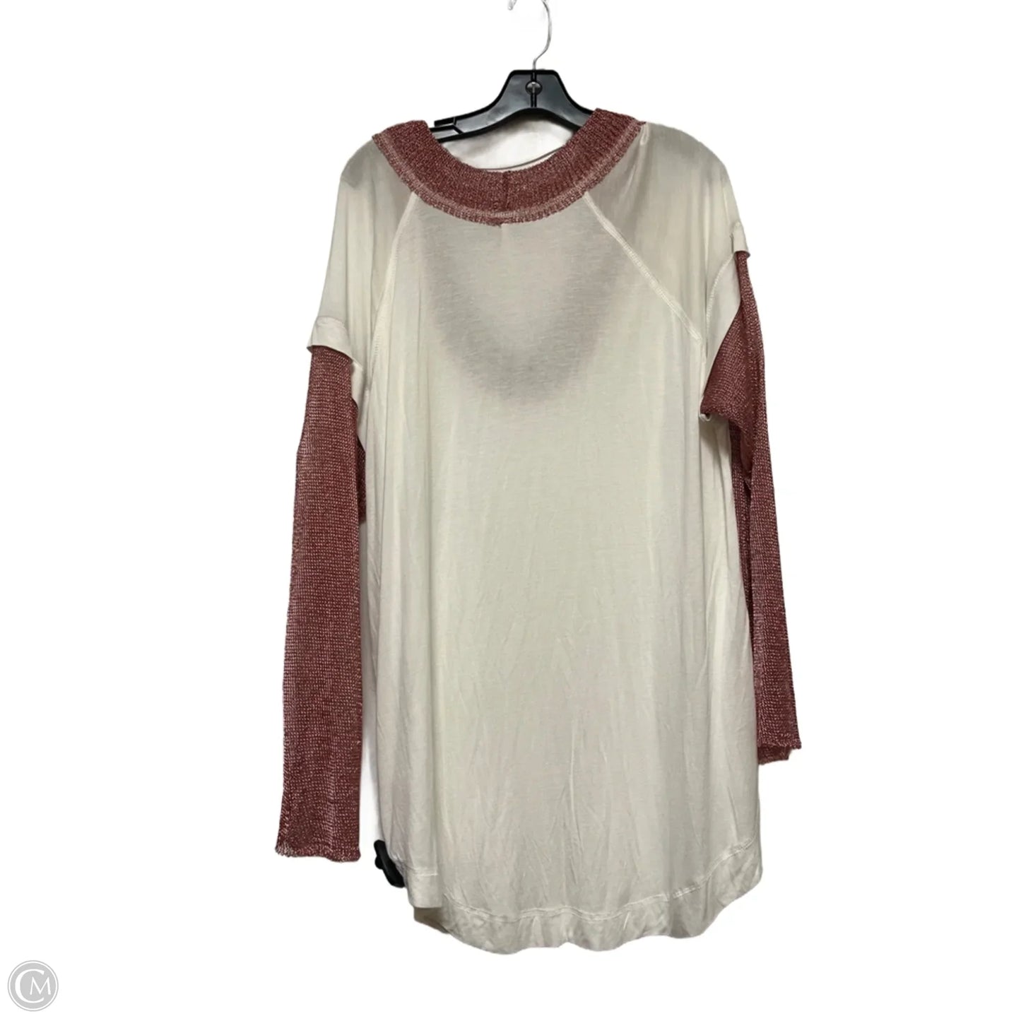 Top Long Sleeve By Free People In Pink & White, Size: Xl